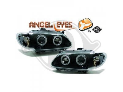 Фары передние Angel Eyes Black от HD на Renault Megane I 3/5D
