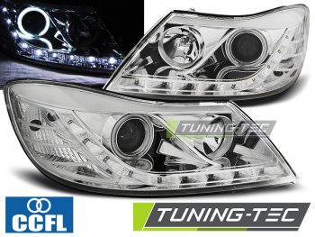 Фары передние Daylight CCFL Chrome на Skoda Octavia II рестайл