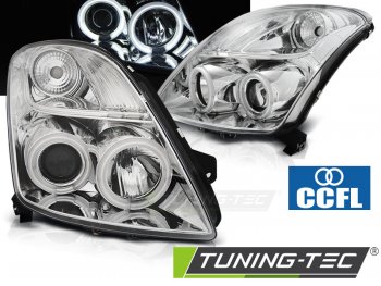 Фары передние CCFL Angel Eyes Chrome на Suzuki Swift II