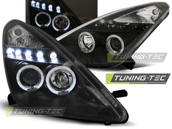 Фары передние Angel Eyes Black на Toyota Celica T230