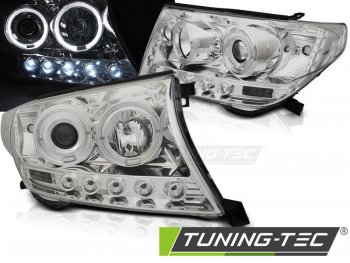 Фары передние Angel Eyes Chrome на Toyota Land Cruiser 200