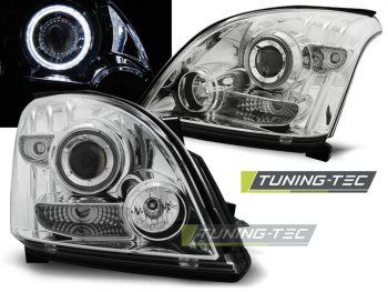 Фары передние CCFL Angel Eyes Chrome на Toyota LC Prado 120