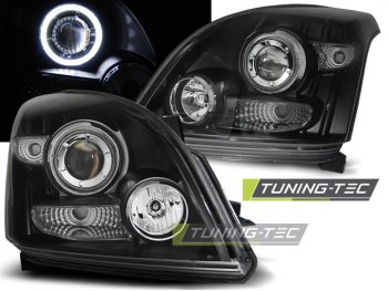 Фары передние CCFL Angel Eyes Black на Toyota LC Prado 120