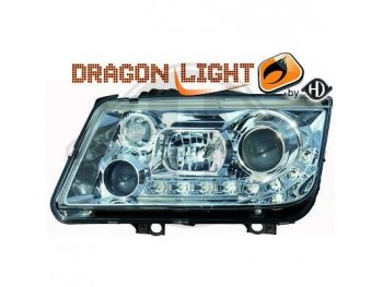 Фары передние Devil Eyes Chrome на Volkswagen Bora