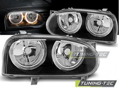 Передние фары Angel Eyes Black от Tuning-Tec на Volkswagen Golf III