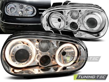 Фары передние Angel Eyes Chrome от Tuning-Tec на VW Golf IV