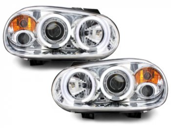 Фары передние CCFL Angel Eyes Chrome на Volkswagen Golf IV