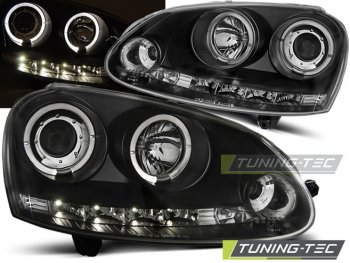 Фары передние LED Angel Eyes Black от Tuning-Tec на Volkswagen Golf V