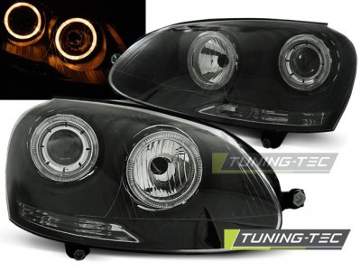 Фары передние Angel Eyes Black от Tuning-Tec на Volkswagen Golf V
