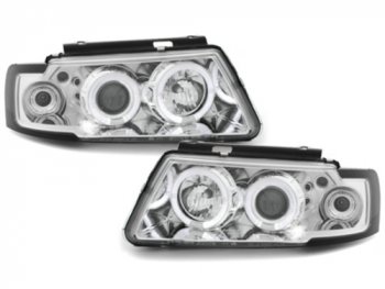 Фары передние LED Angel Eyes Chrome на Volkswagen Passat B5 3B