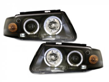 Фары передние LED Angel Eyes Black на Volkswagen Passat B5 3B