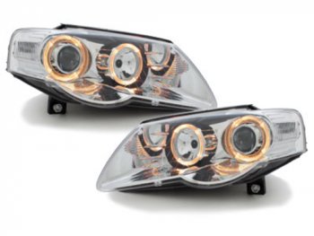 Фары передние Angel Eyes Chrome на Volkswagen Passat B6 3C