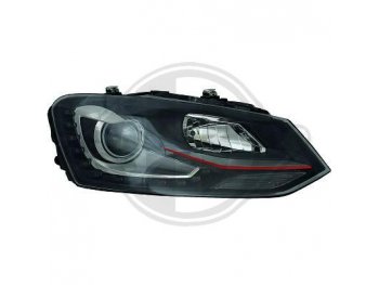 Фары передние Dayline Black Red на VW Polo 6R GTI XENON