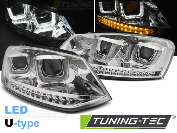 Фары передние U-Type LED Chrome на Volkswagen Polo 6R