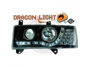 Фары передние Dragon Light Black на Volkswagen T4