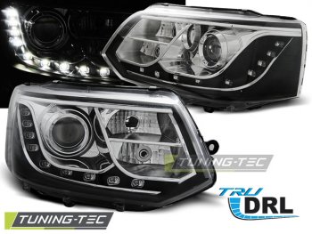 Фары передние Daylight Black Var2 на Volkswagen T5 рестайл