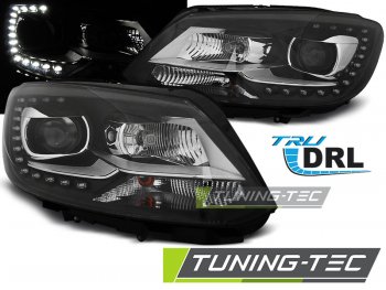 Фары передние Devil Eyes Black на Volkswagen Touran рестайл