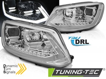 Передние фары Tube Light динамические хром на Volkswagen Touran I