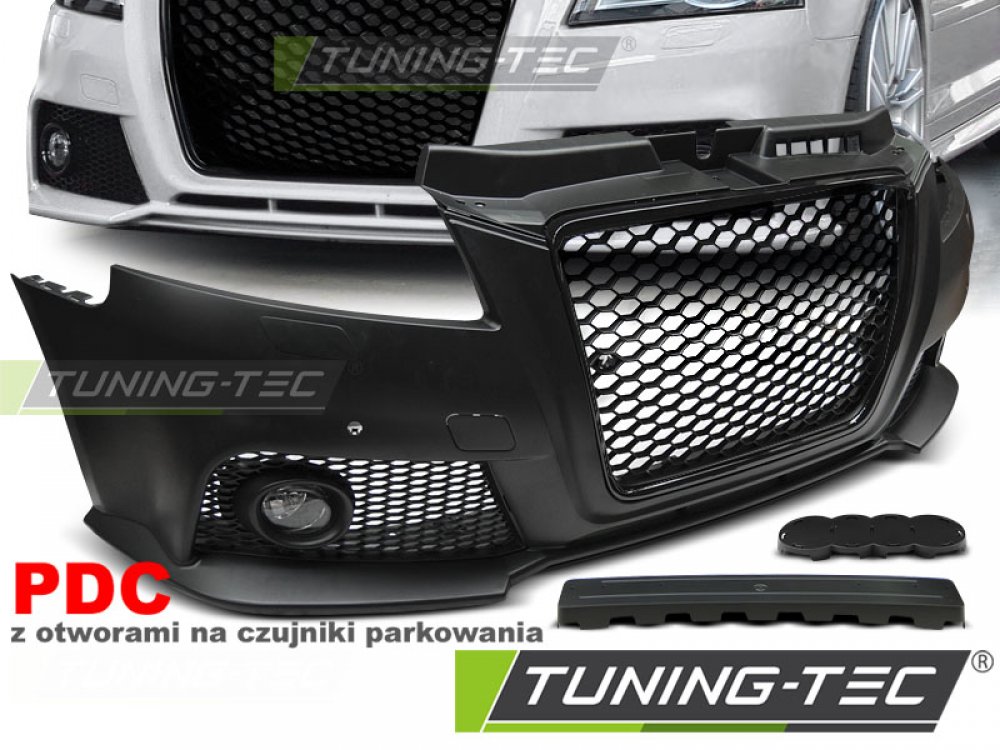 Бампер передний в стиле RS под парктроники от Tuning-Tec для Audi A3 8P рестайл
