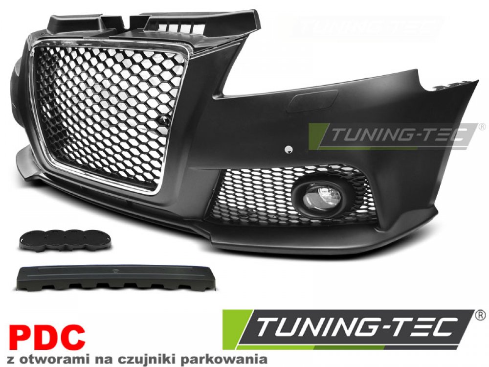 Бампер передний в стиле RS под парктроники от Tuning-Tec для Audi A3 8P рестайл