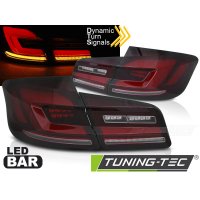 Задние тюнинг фонари в стиле G серий красные тёмные на BMW 5 F10