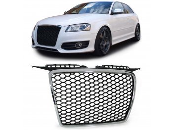 Решётка радиатора от HD Black Chrome RS3 Look на Audi A3 8P