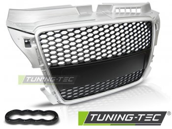 Решётка радиатора от Tuning-Tec Black Silver RS-Style на Audi A3 8P New