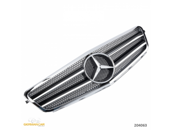 Решётка радиатора в стиле AMG C63 Var2 Black Chrome на Mercedes C класс W204