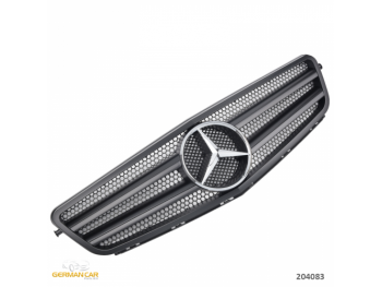 Решётка радиатора в стиле AMG C63 Var2 Matt Black Chrome на Mercedes C класс W204