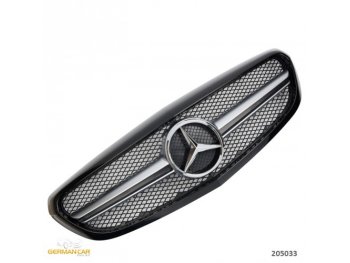 Решётка радиатора в стиле AMG С63 Black Silver на Mercedes C класс W205 Elegance / Classic
