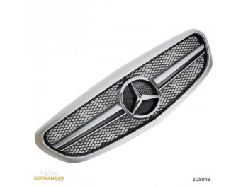 Решётка радиатора в стиле AMG С63 Silver на Mercedes C класс W205 Elegance / Classic