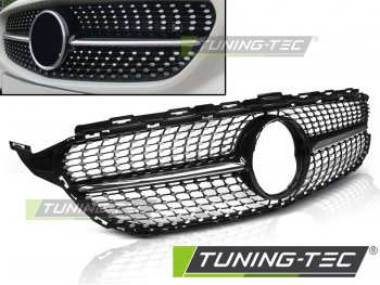 Решётка радиатора в стиле AMG C45 Diamond Black Chrome на Mercedes C класс W205