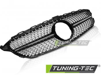 Решётка радиатора в стиле AMG C45 Diamond Glossy Black на Mercedes C класс W205