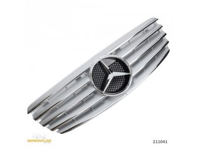 Решётка радиатора AMG Look Silver Chrome на Mercedes E класс W211