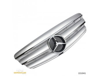 Решётка радиатора AMG Look Silver Chrome на Mercedes S класс W221