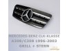 Решётка радиатора AMG Look Black Chrome на Mercedes CLK класс W208
