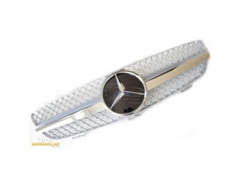 Решётка радиатора AMG CLK63 Look Silver Chrome на Mercedes CLK класс W209