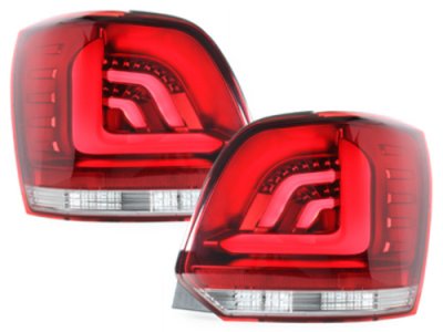 Задние тюнинговые фонари CarDNA LED Red Crystal на Volkswagen Polo 6R