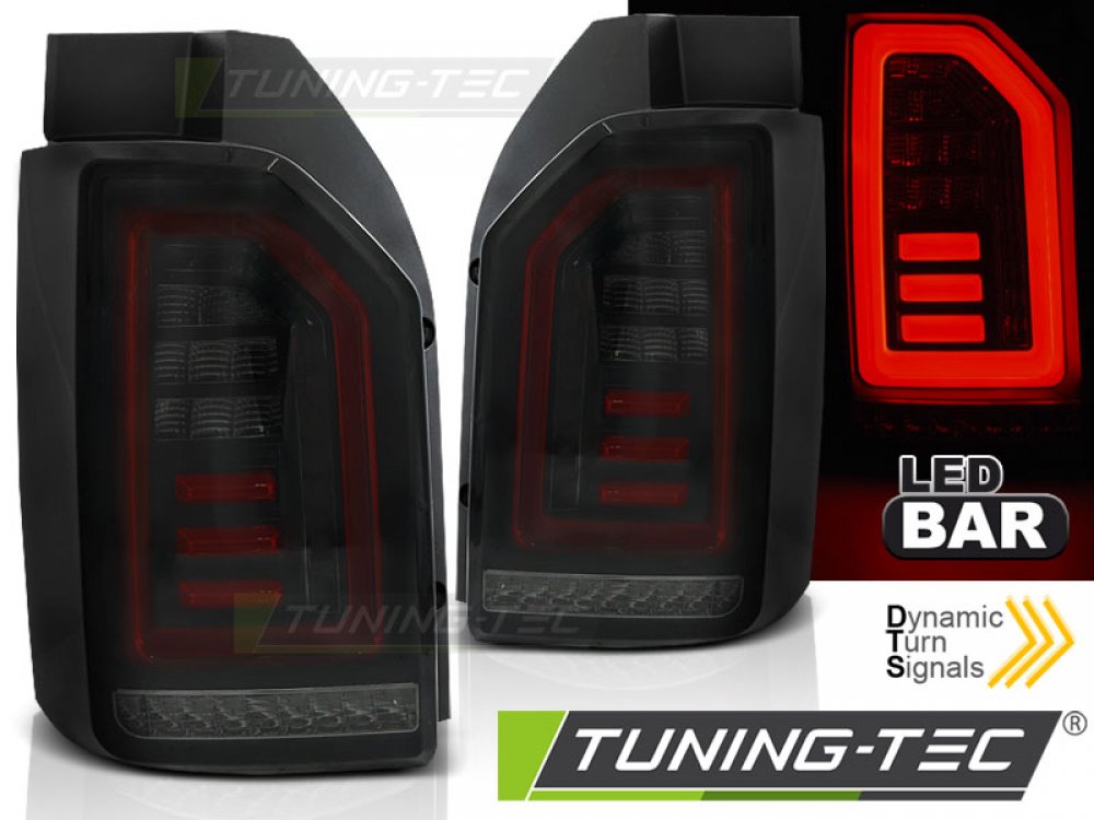 Задние фонари DynamicBar Black Red Smoke на Volkswagen T6