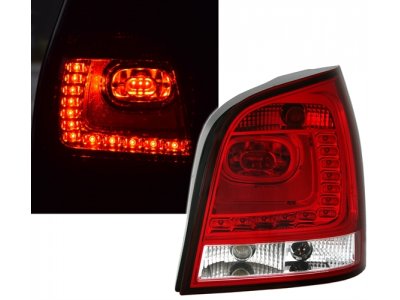 Задние светодиодные фонари красные на Volkswagen Polo 9N