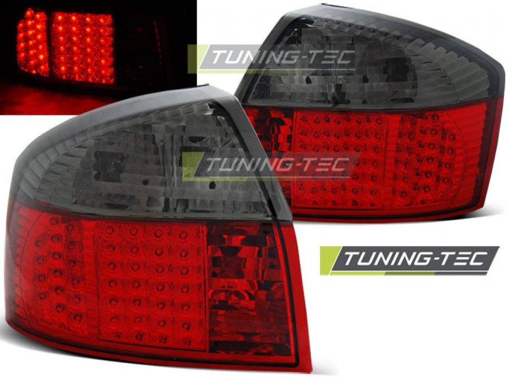 Задние светодиодные фонари LED Red Smoke на Audi A4 B6