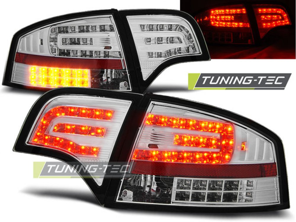 Задние фонари диодные LED Chrome на Audi A4 B7 Sedan