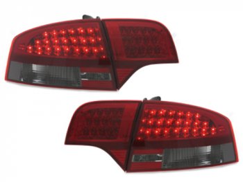 Задние фонари LED Red Smoke на Audi A4 B7