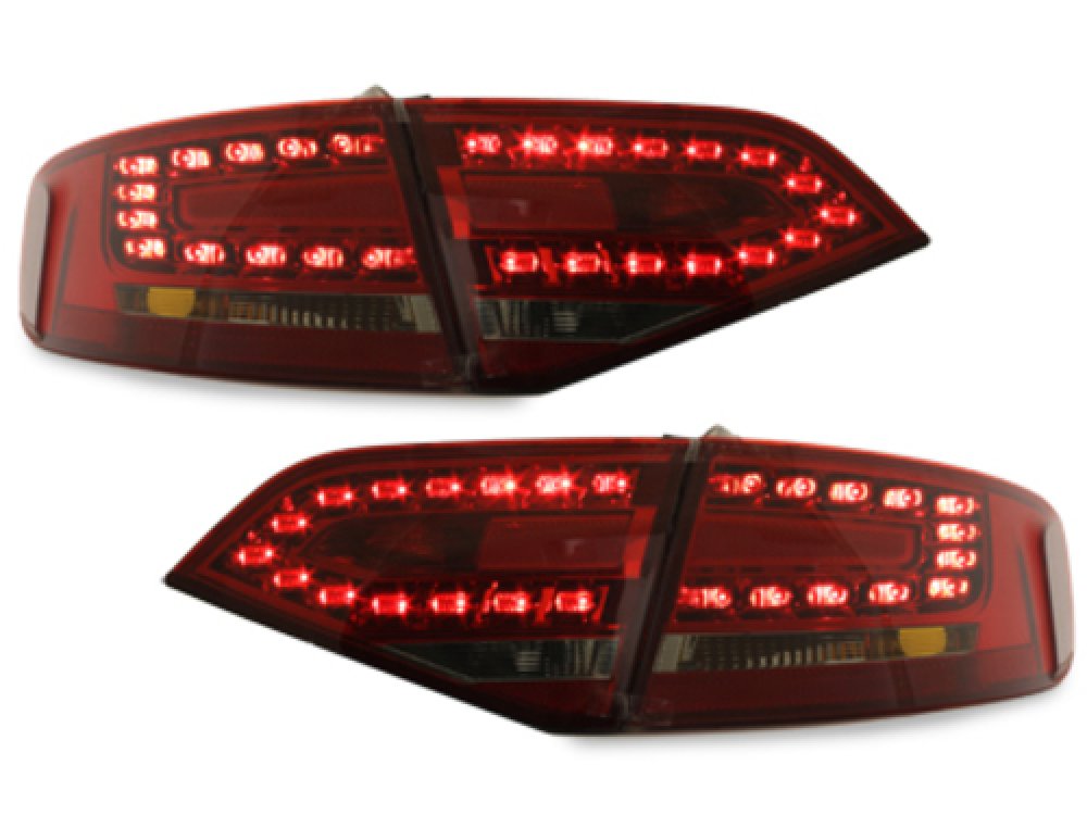 Задние диодные фонари LED Red Smoke на Audi A4 B8