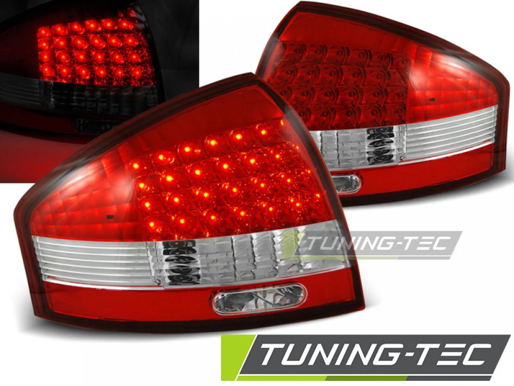Задние тюнинговые фонари LED Red Crystal на Audi A6 C5