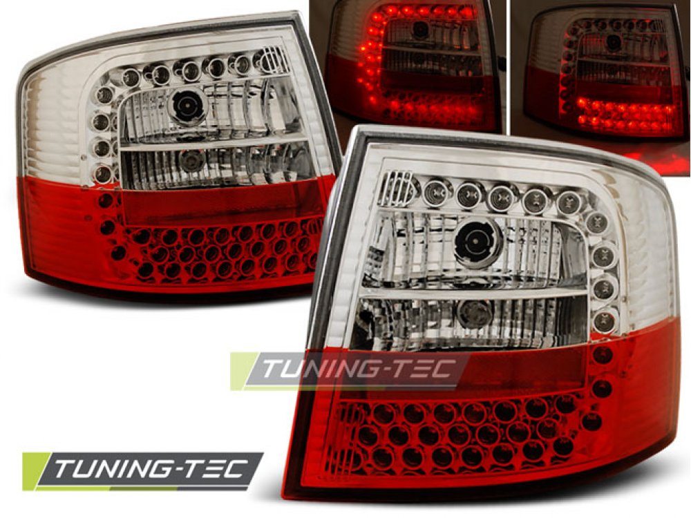 Задние диодные фонари LED Red Crystal на Audi A6 C5 Avant
