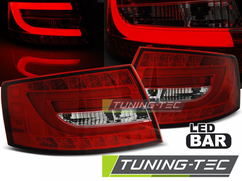 Задние диодные фонари LED Red Crystal на Audi A6 C6