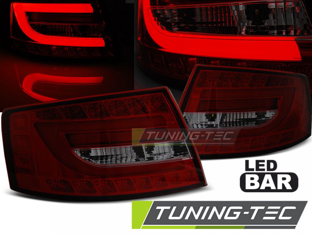 Задние диодные фонари LED Red Smoke на Audi A6 C6
