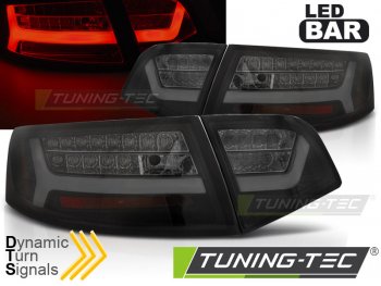 Задние фонари LED BAR Black Smoke на Audi A6 C6 Sedan рестайл