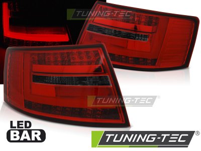 Задние фонари LED Red Smoke 6 pin на Audi A6 C6